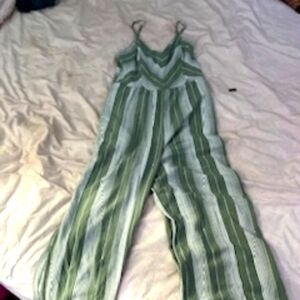 Green and white marezzi jump suit